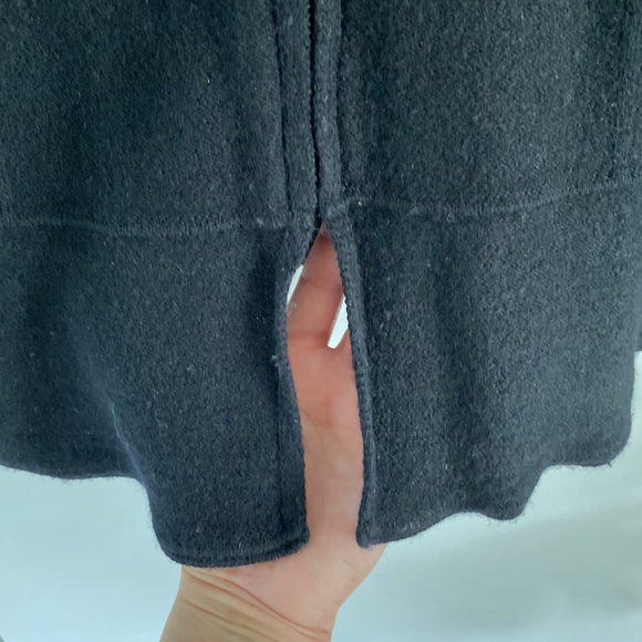 I E black wool cardigan blazer zipper sweater embellished detail boiled peplum S - Picture 3 of 4